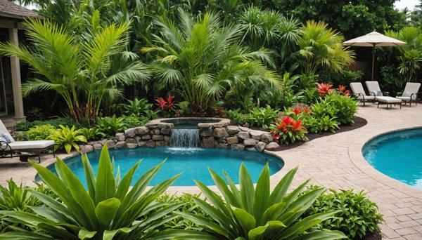 Quelles sont les plantes les plus adaptées à proximité d'une piscine pour un jardin tropical ?
